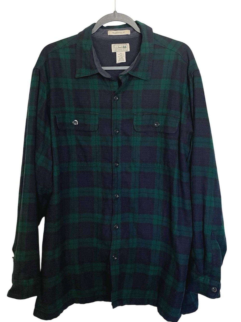 LL Bean Fleece Lined Plaid Shirt